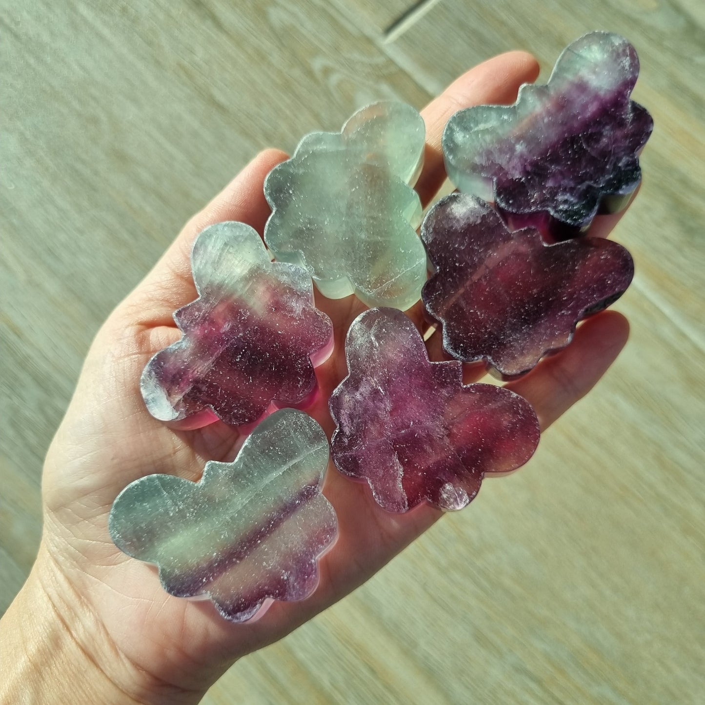 Fluorite butterfly carvings