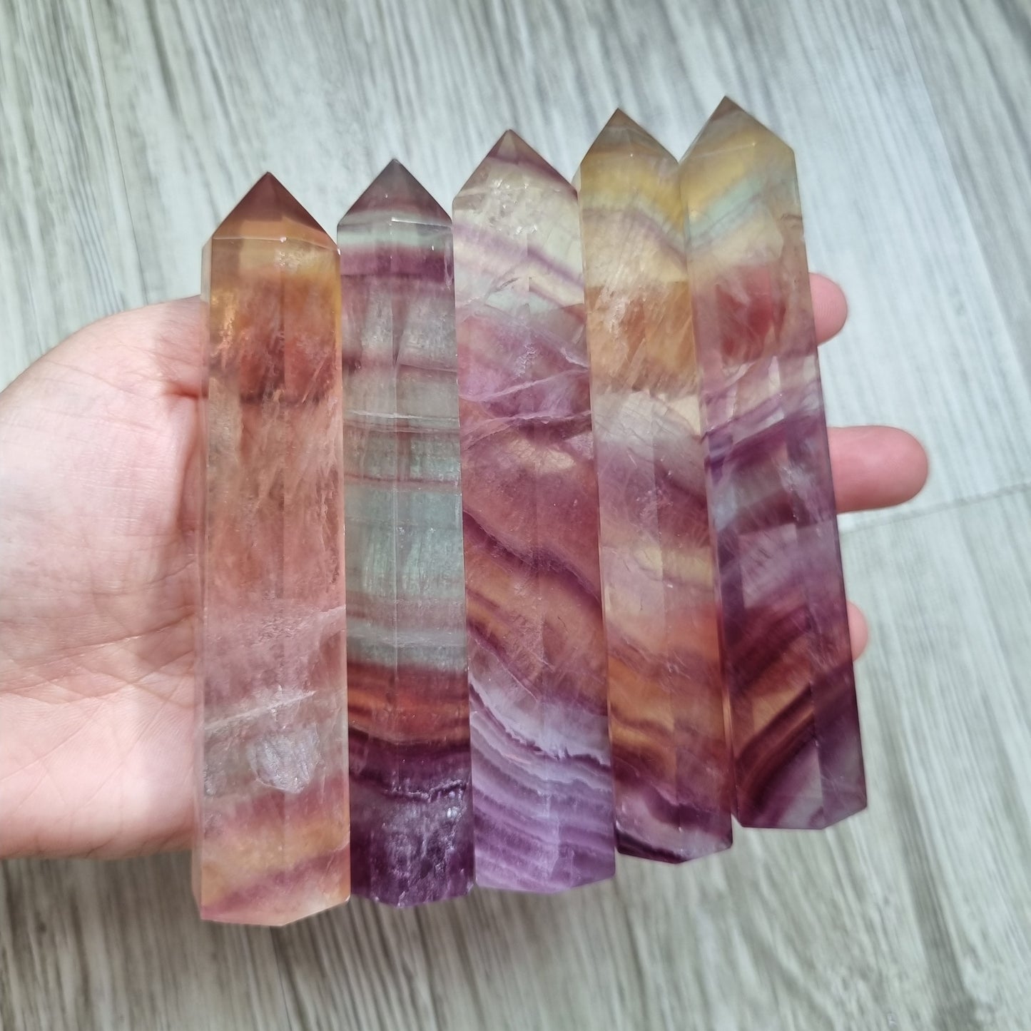 Rainbow flourite towers