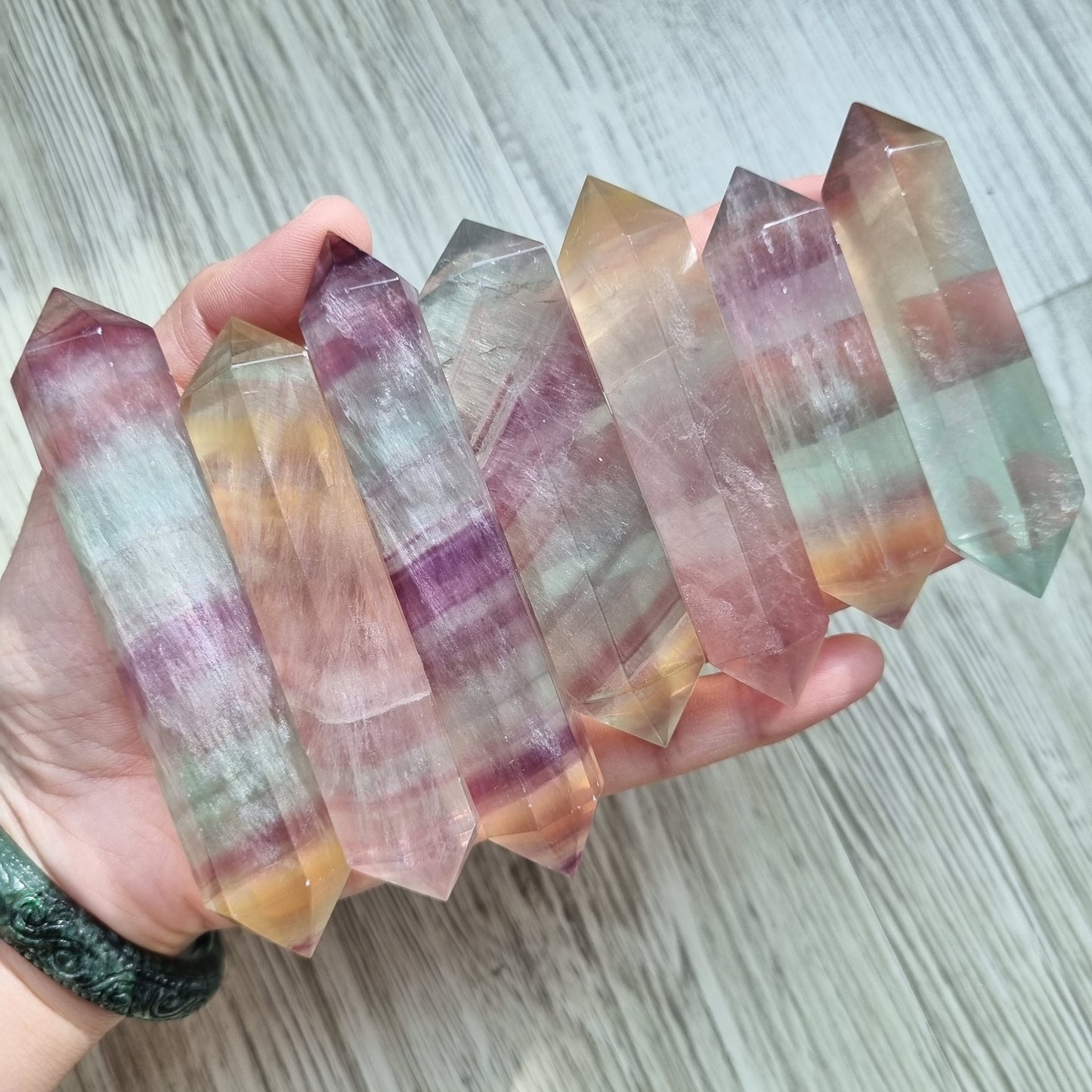 Rainbow Flourite double points