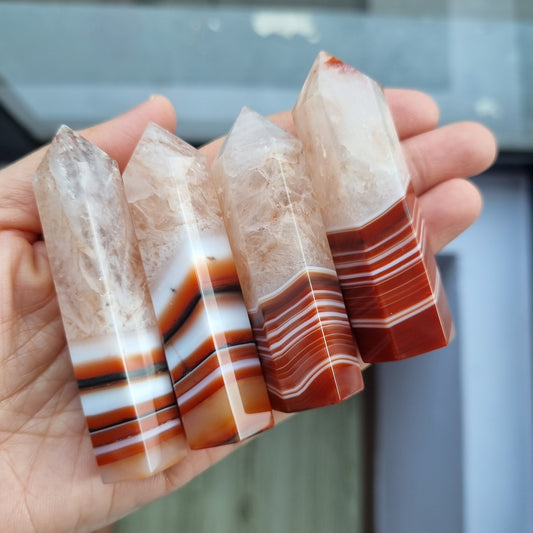 Druzy agate towers