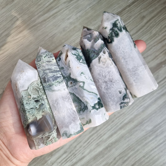 Moss agate towers