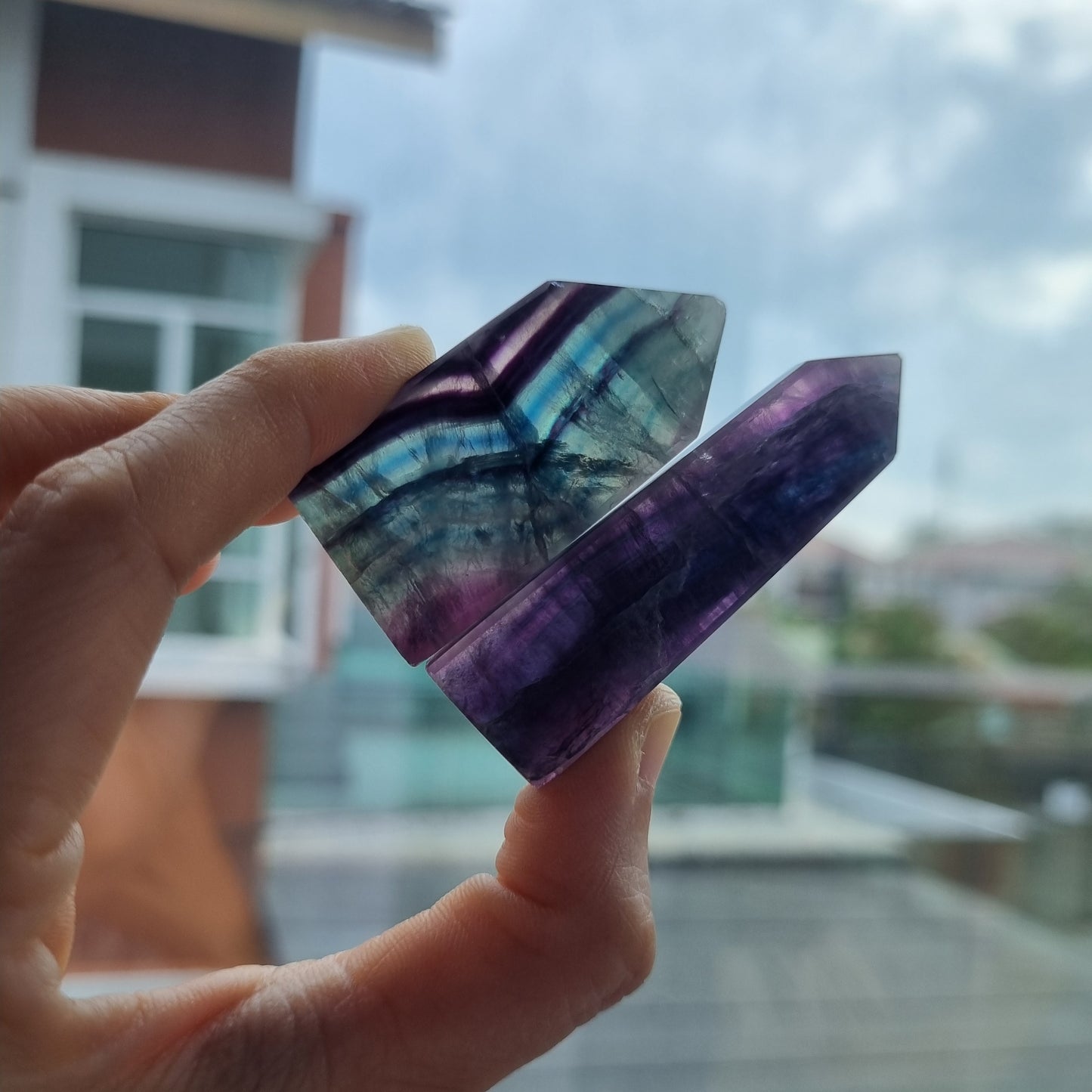 Rainbow flourite towers