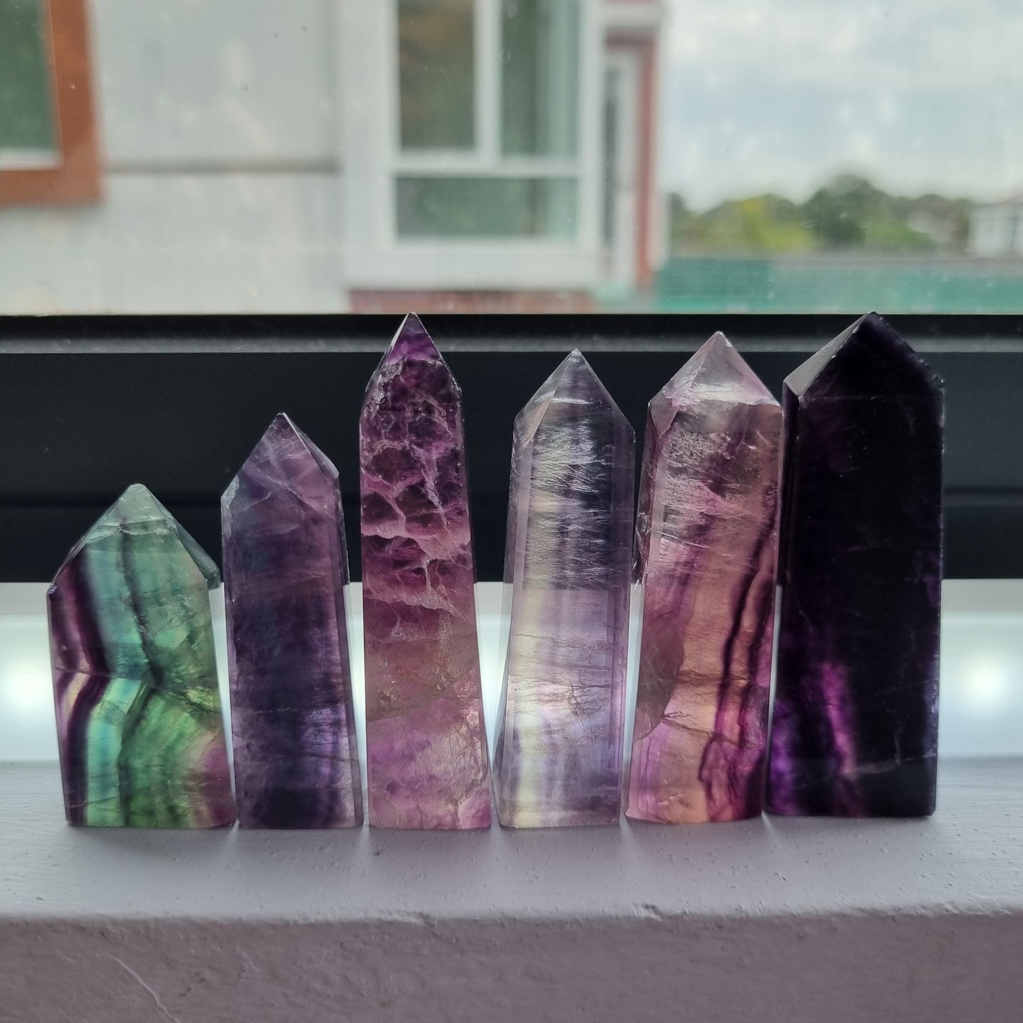 Rainbow flourite towers