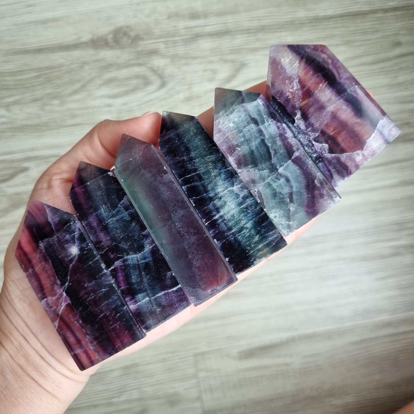 Rainbow flourite towers