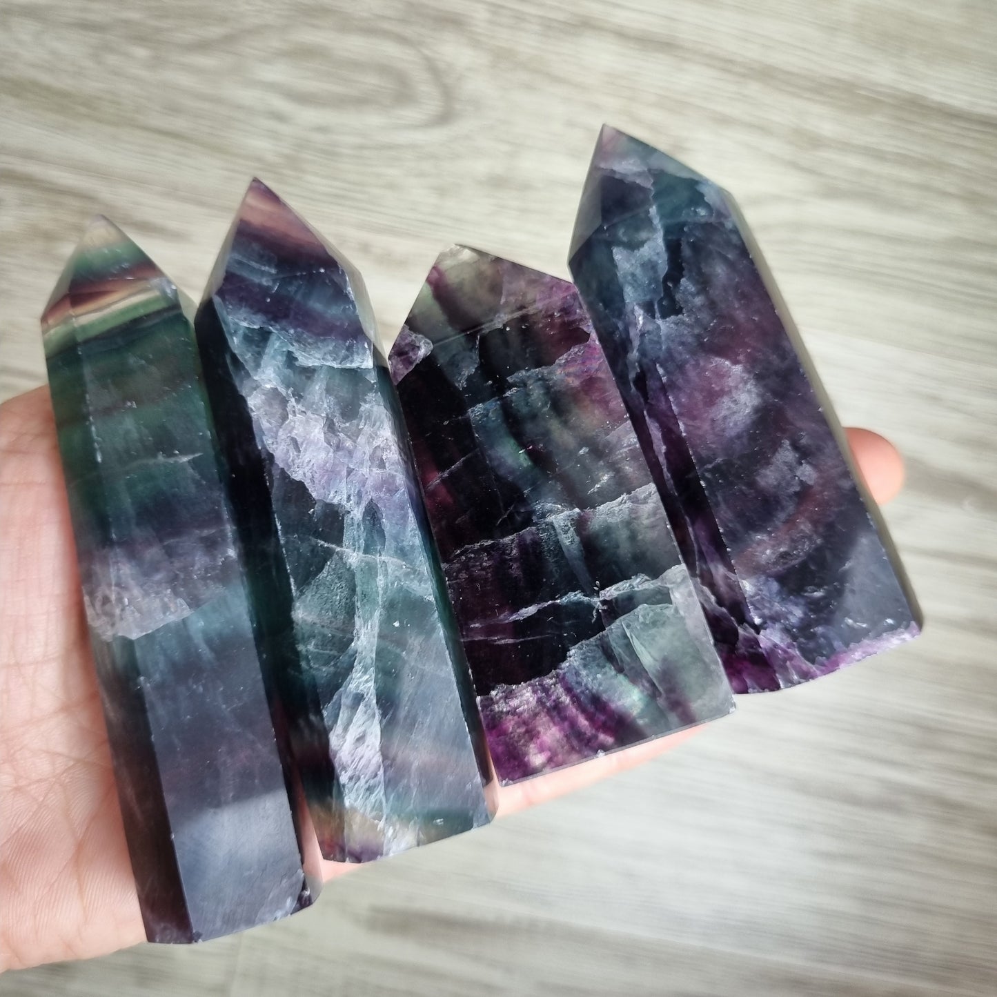 Rainbow flourite towers