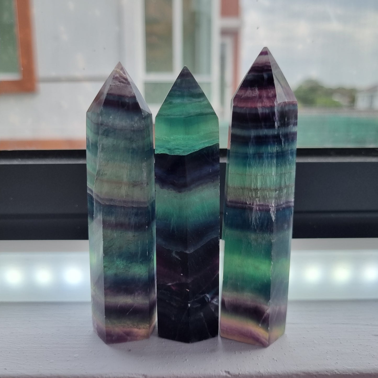 Rainbow flourite towers