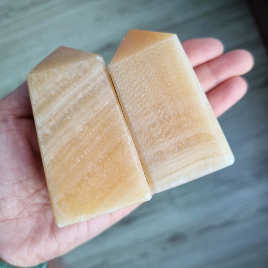 Orange calcite towers