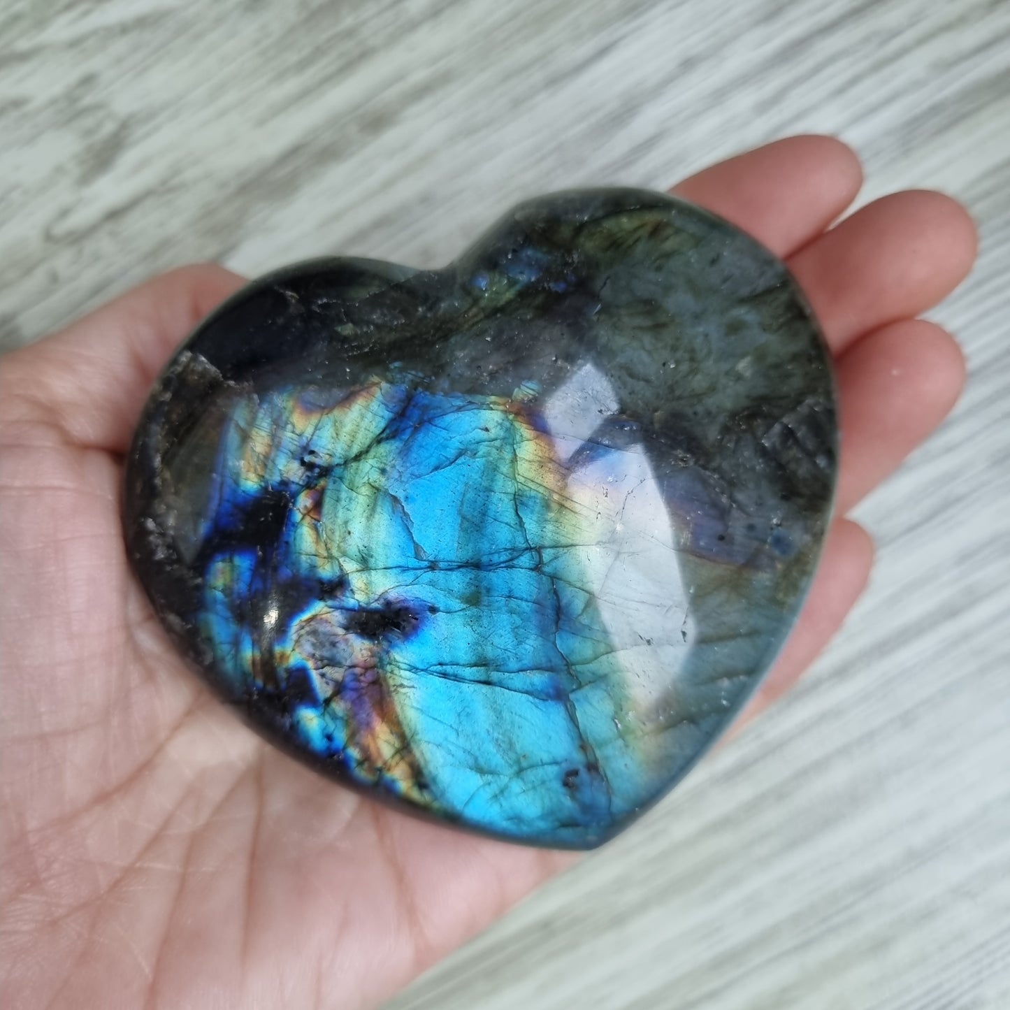Labradorite heart