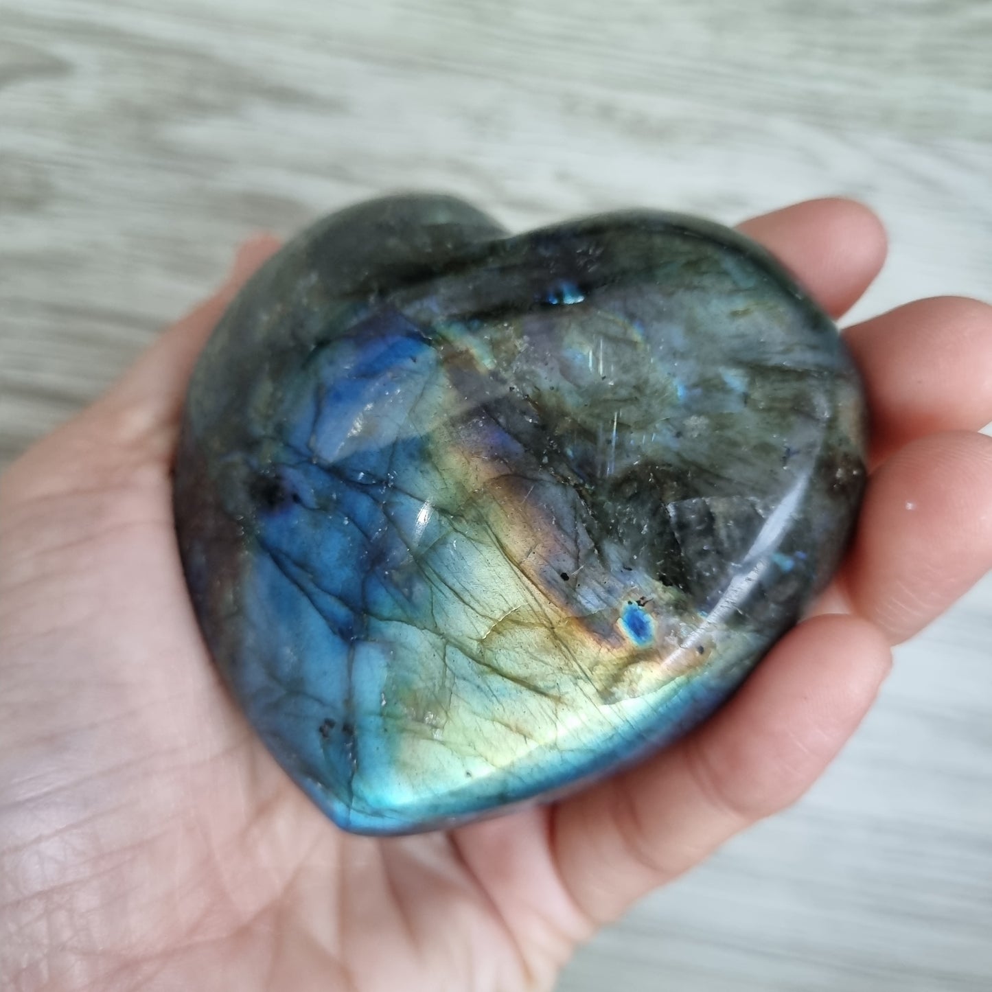 Labradorite heart