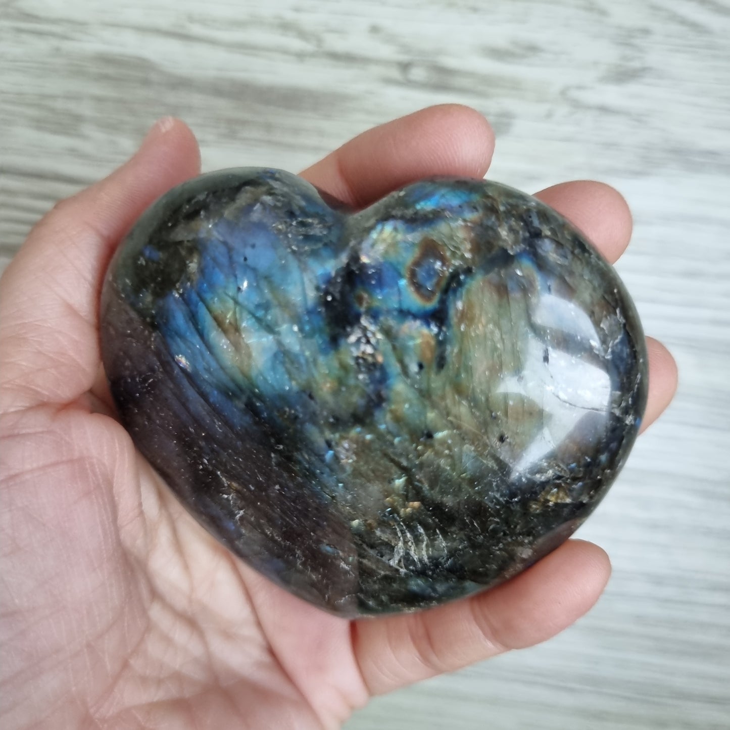 Labradorite heart