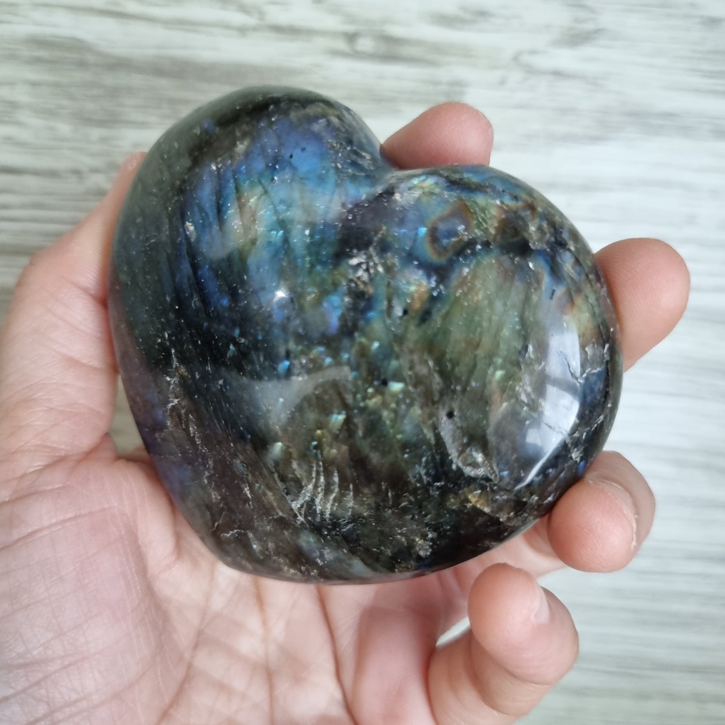Labradorite heart