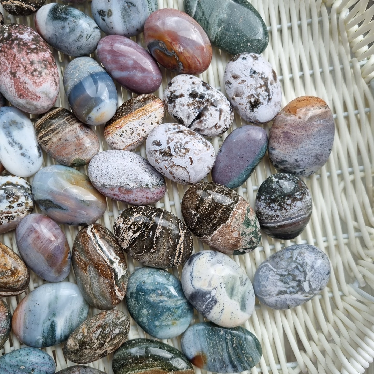 Ocean Jasper tumbles ( oval shape)