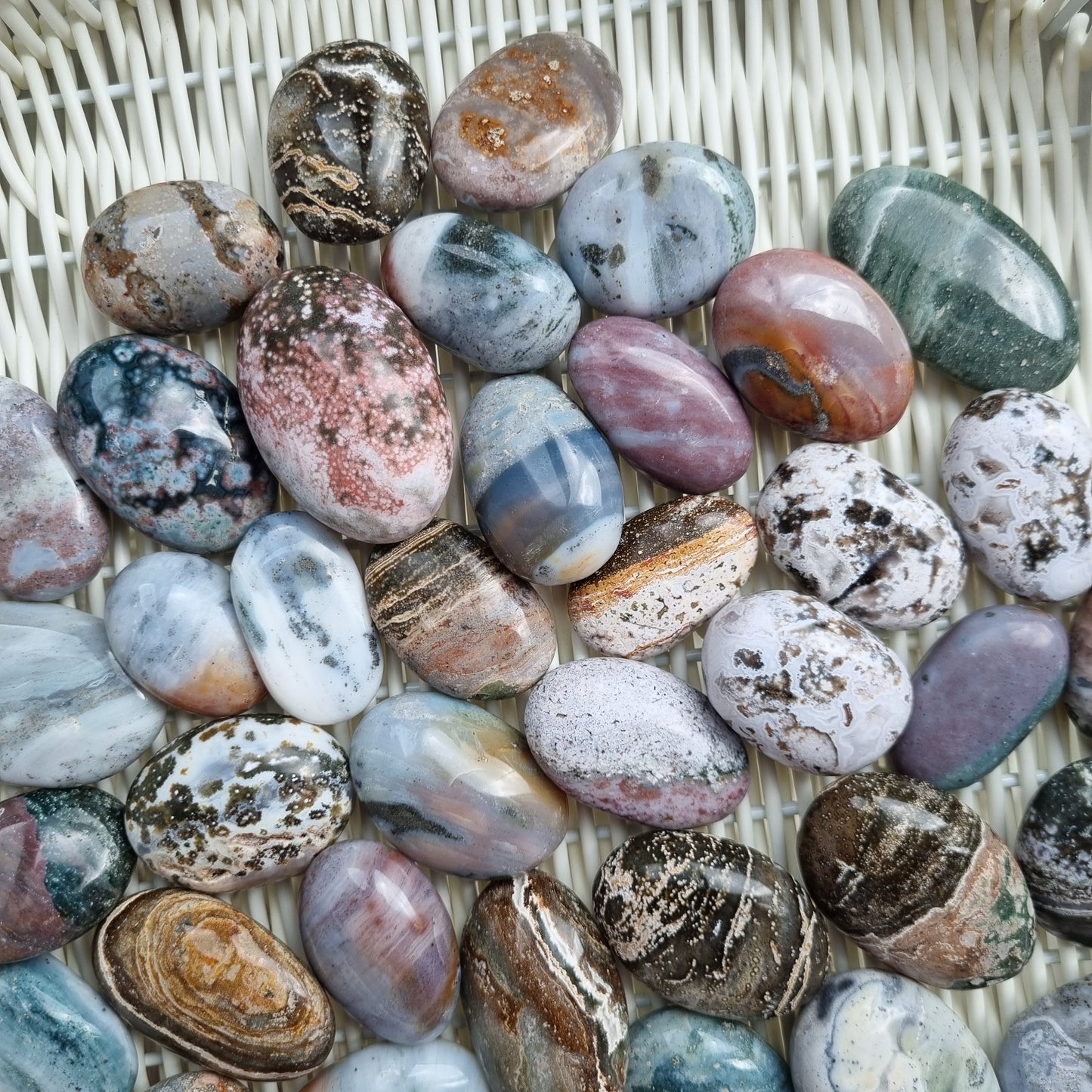 Ocean Jasper tumbles ( oval shape)