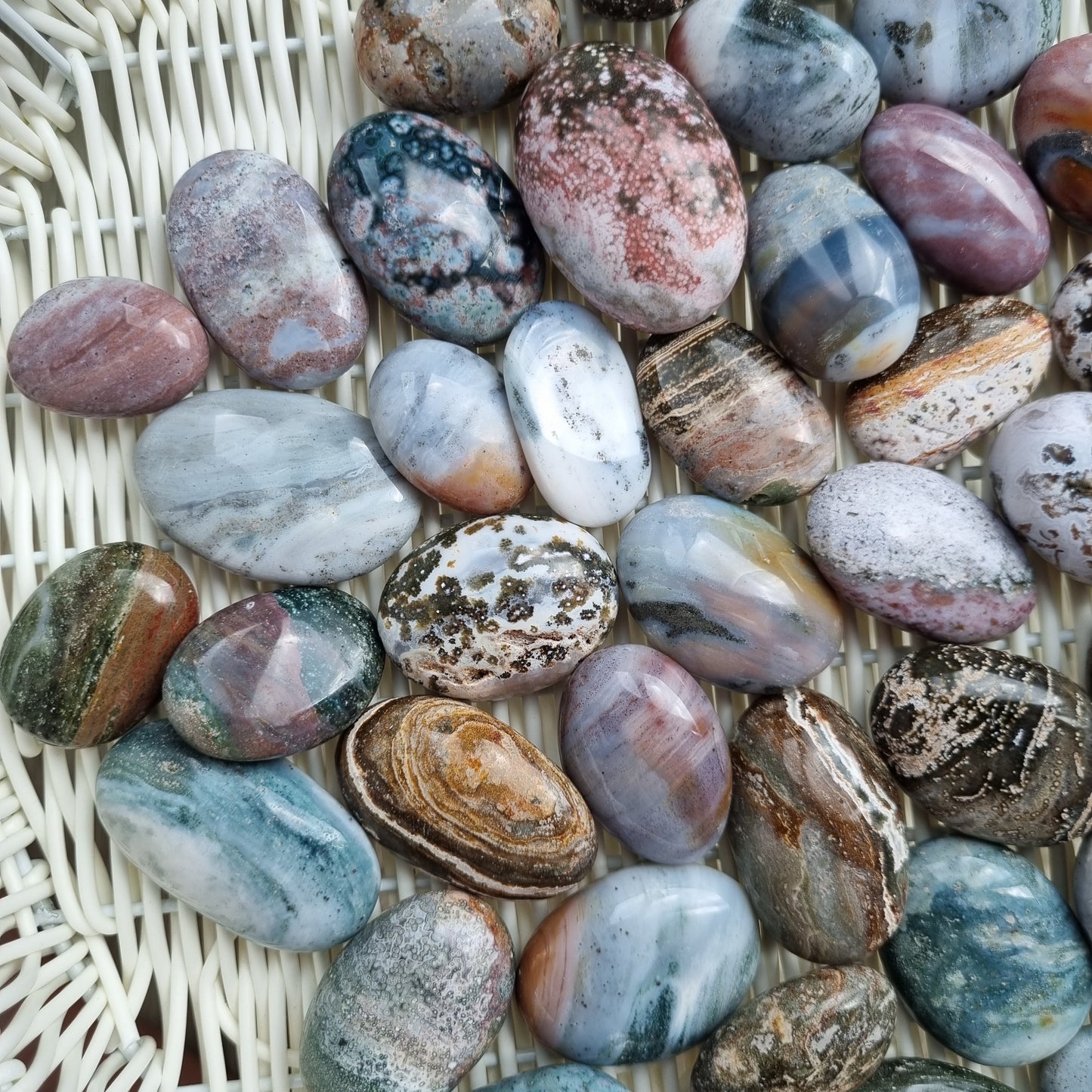Ocean Jasper tumbles ( oval shape)