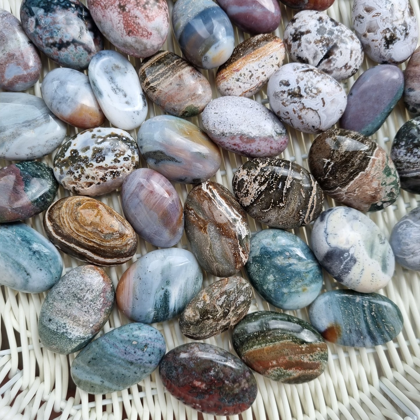 Ocean Jasper tumbles ( oval shape)