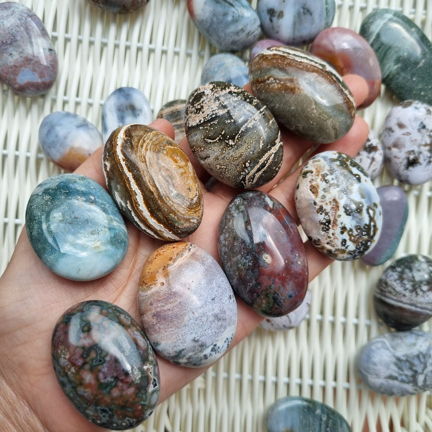 Ocean Jasper tumbles ( oval shape)