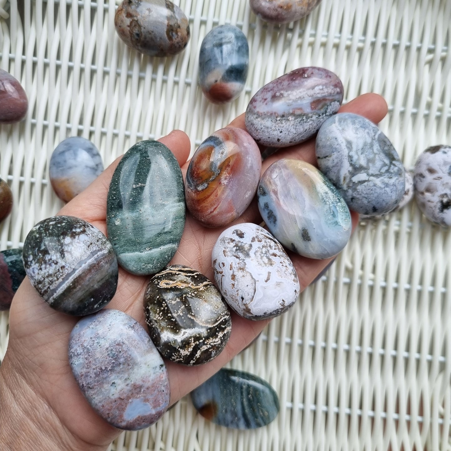 Ocean Jasper tumbles ( oval shape)