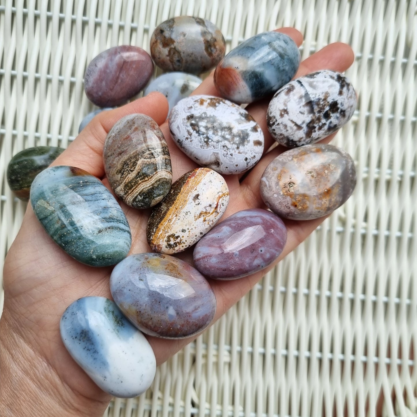 Ocean Jasper tumbles ( oval shape)