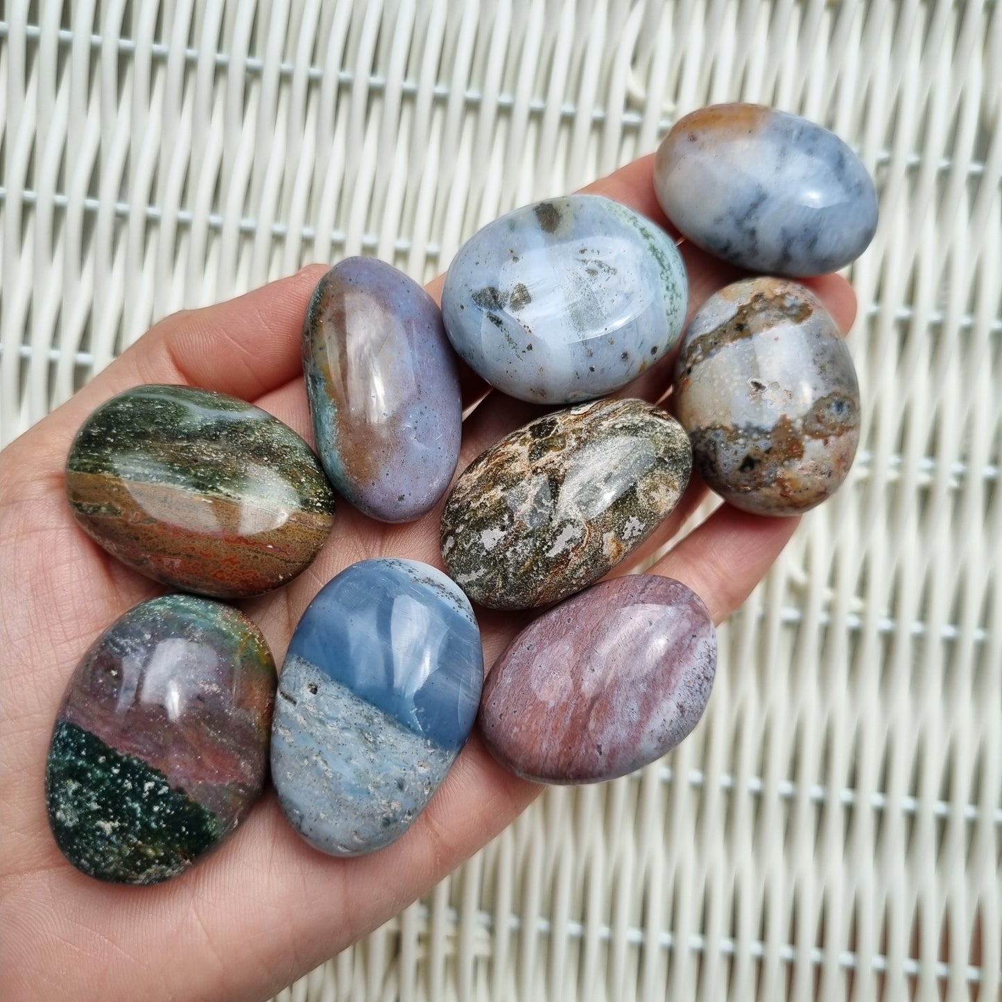 Ocean Jasper tumbles ( oval shape)