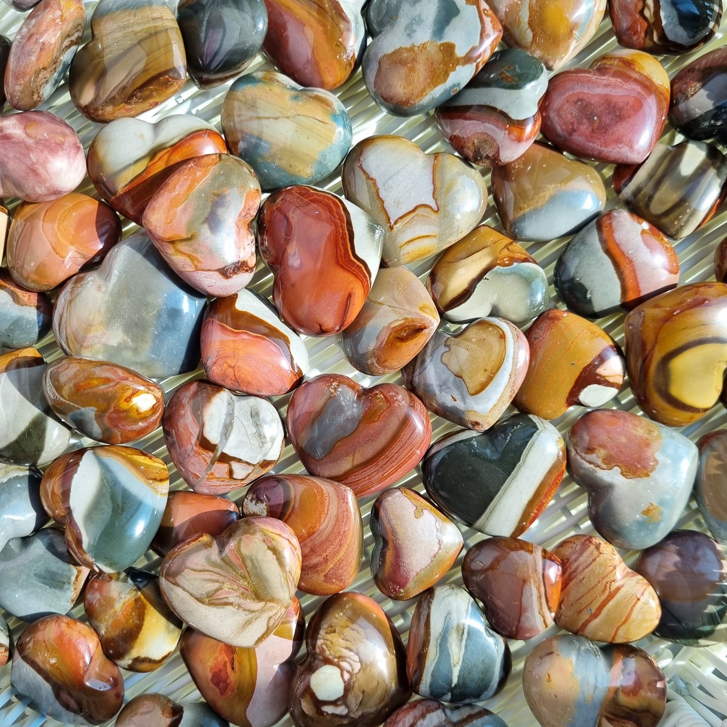 Polychrome Jasper small hearts