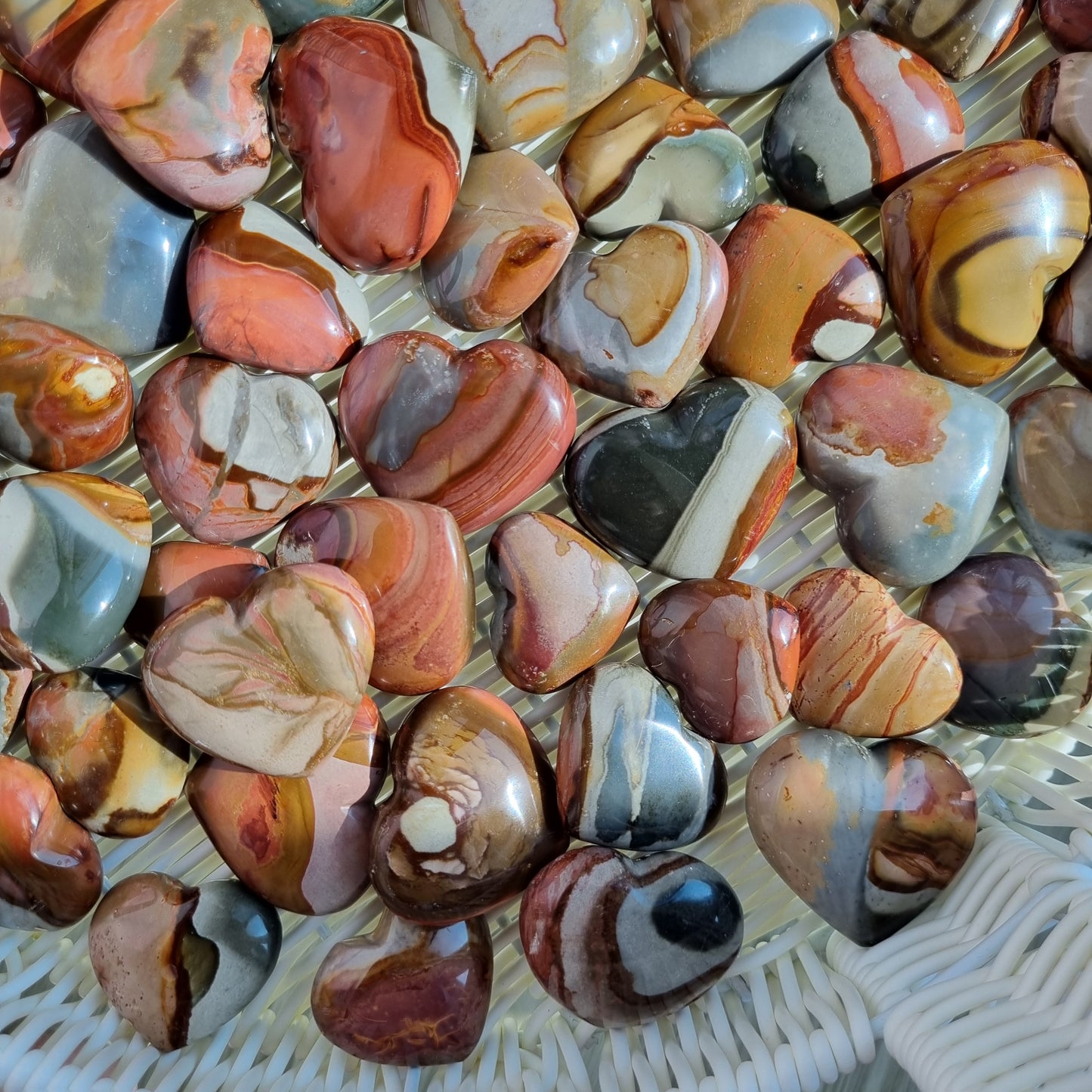 Polychrome Jasper small hearts