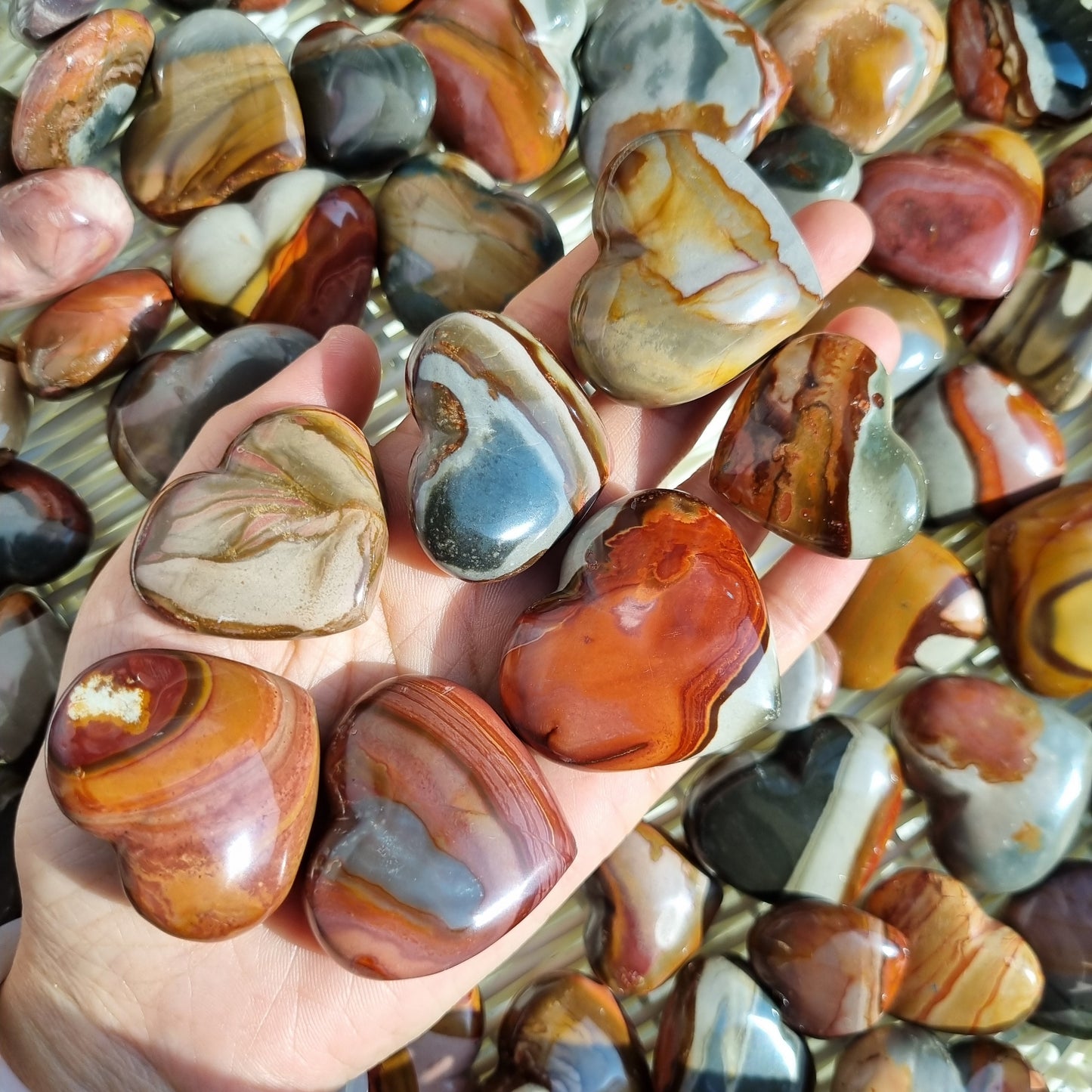 Polychrome Jasper small hearts