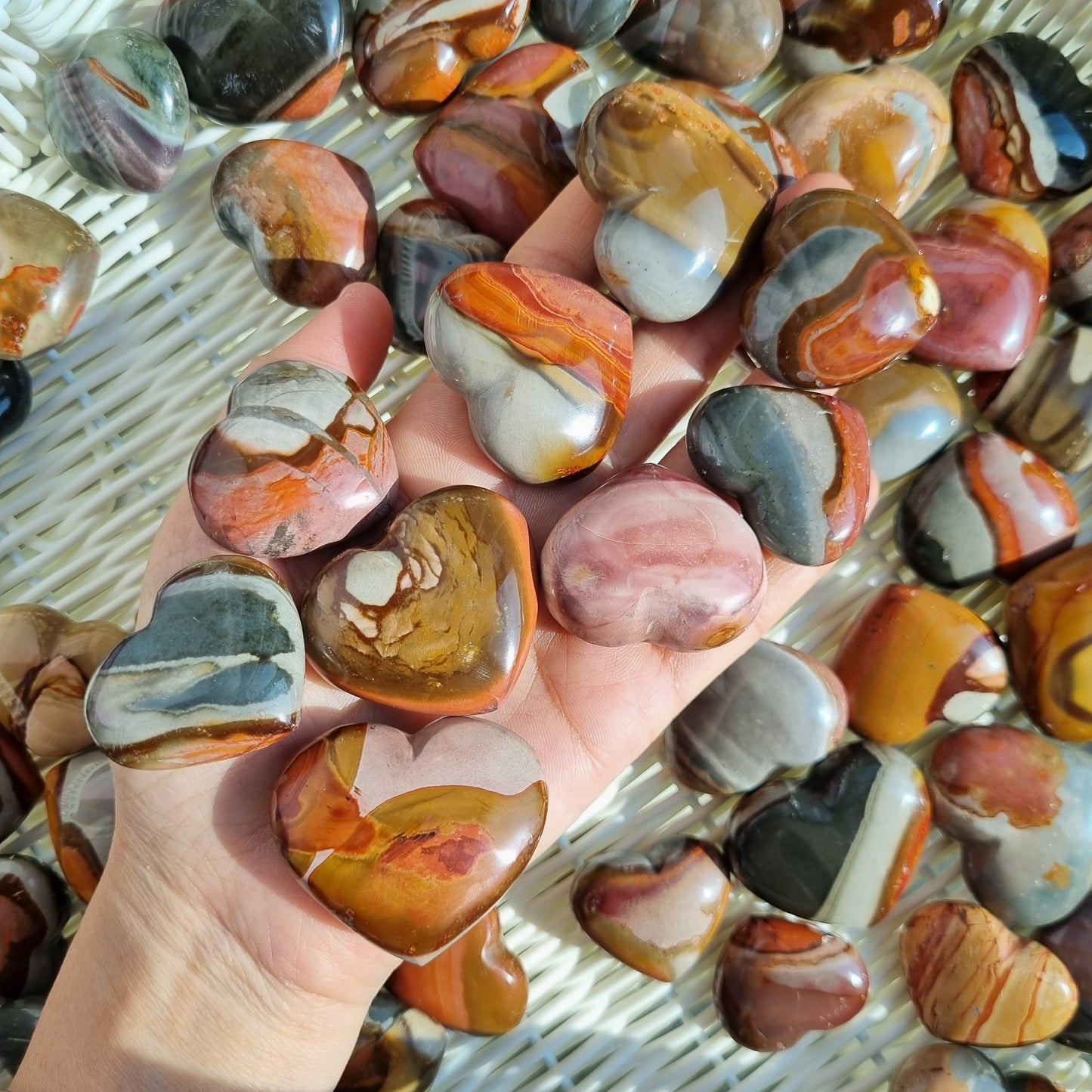Polychrome Jasper small hearts