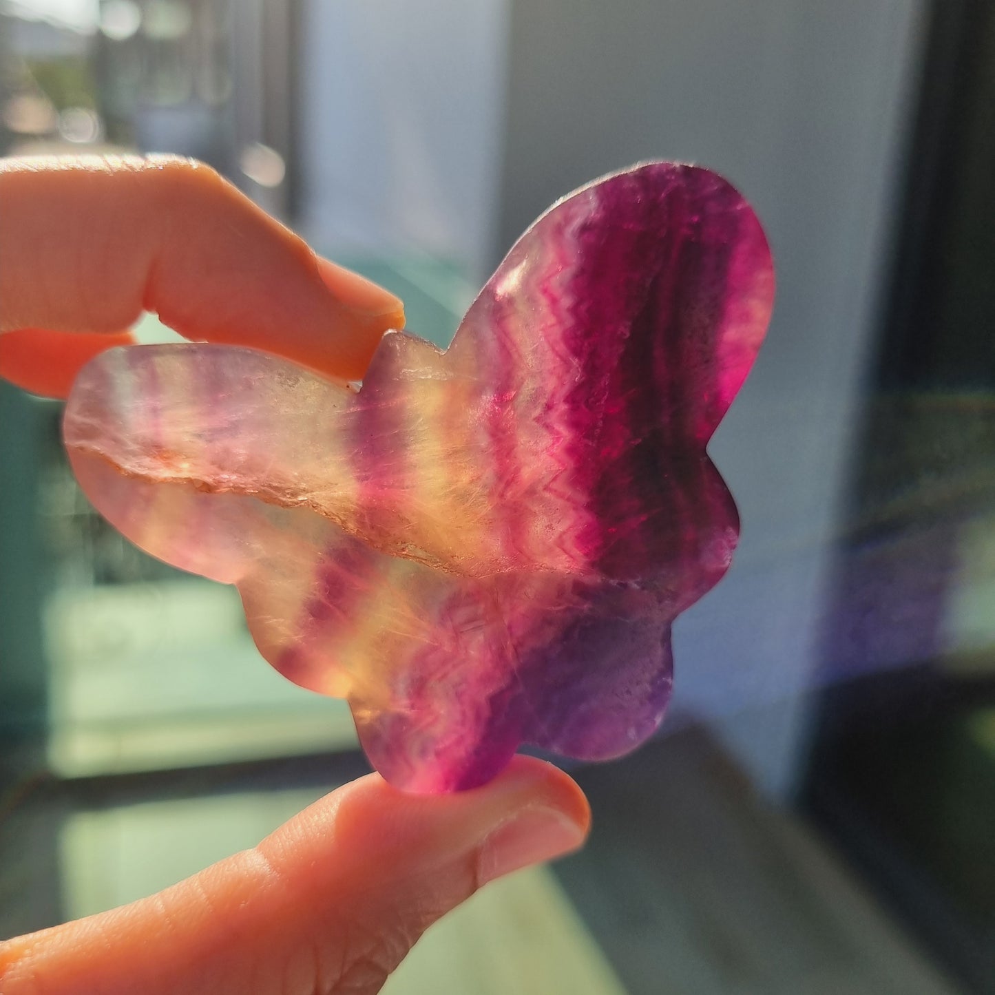 Fluorite butterfly carvings