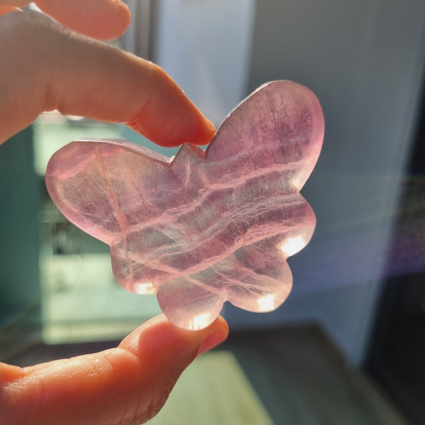 Fluorite butterfly carvings