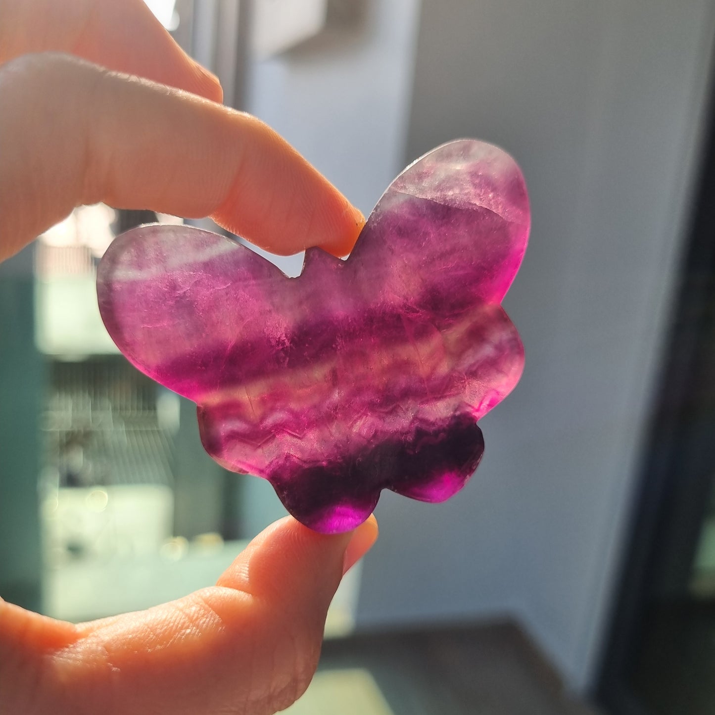Fluorite butterfly carvings