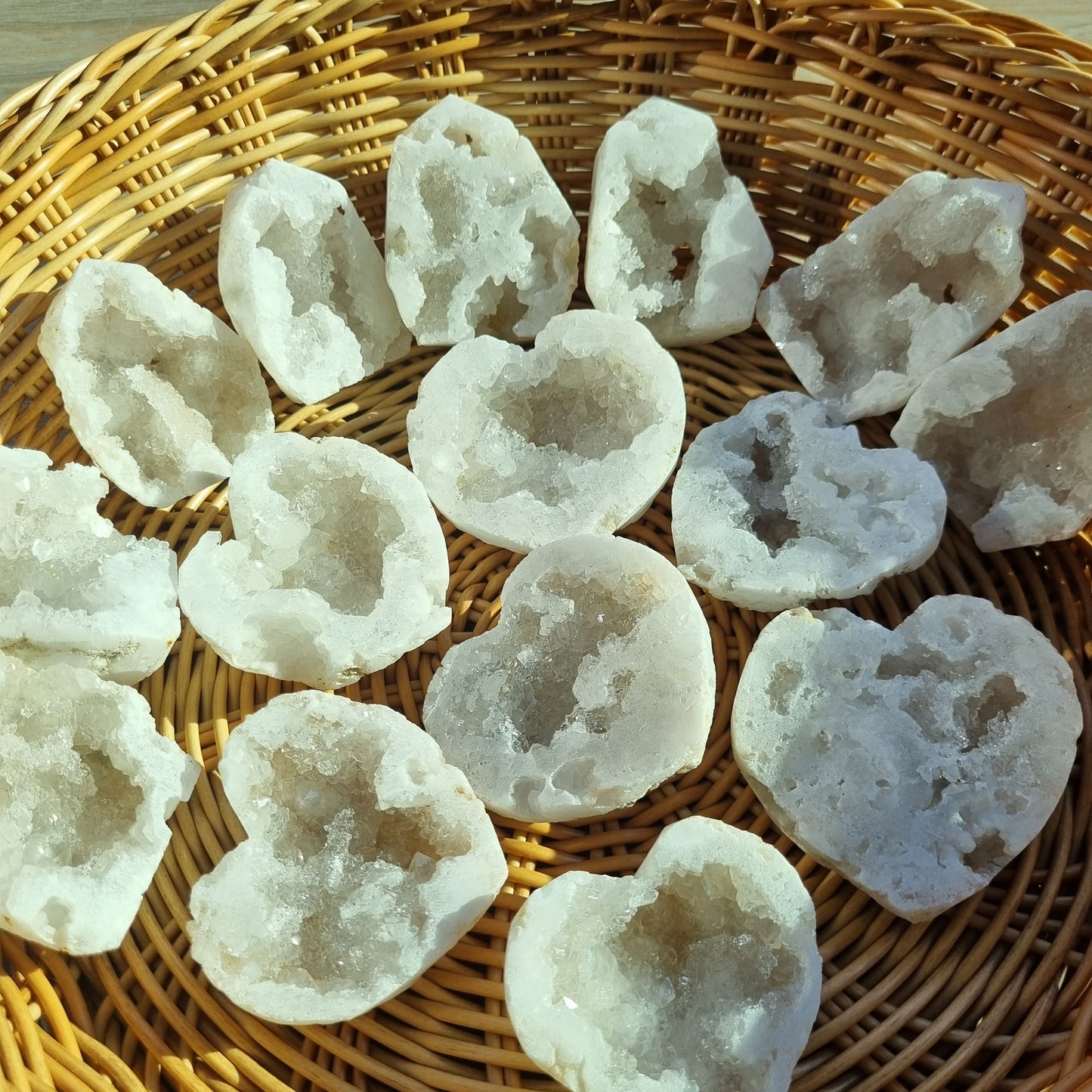 White druzy geodes