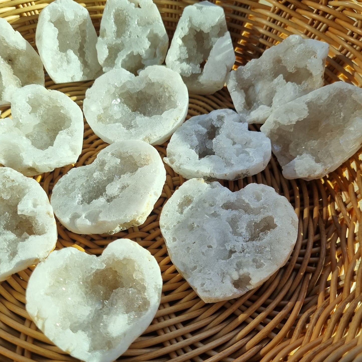 White druzy geodes