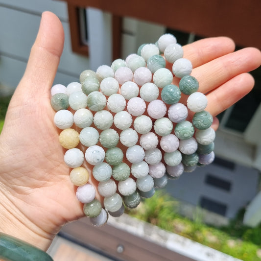 Certified Grade A Carving Jadeite bracelets