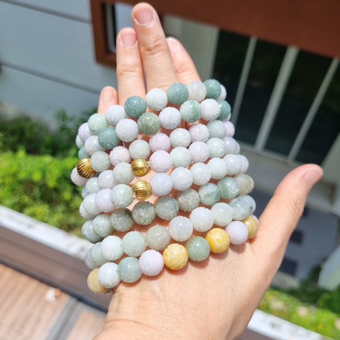 Certified Grade A Carving Jadeite bracelets