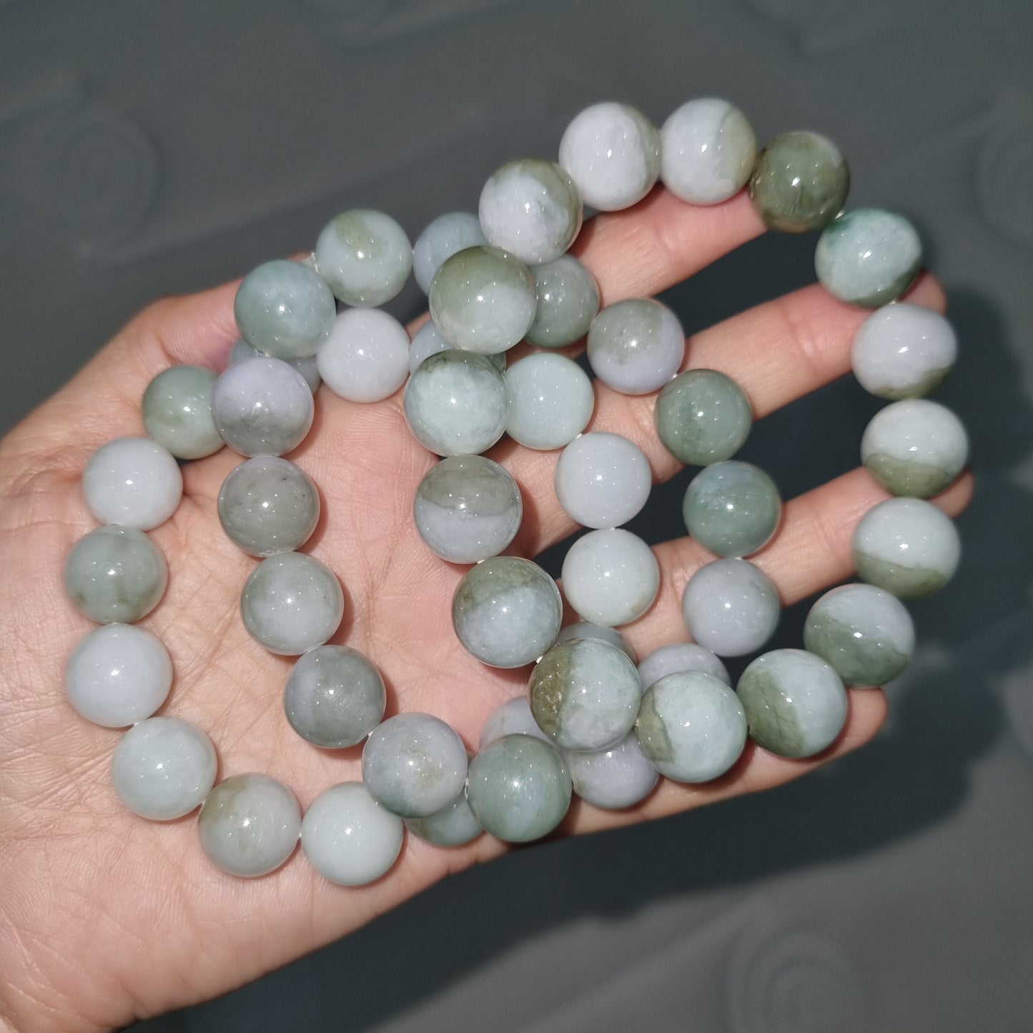 Certified Grade A Jadeite bracelets( green/White - Ju Bao Peng )