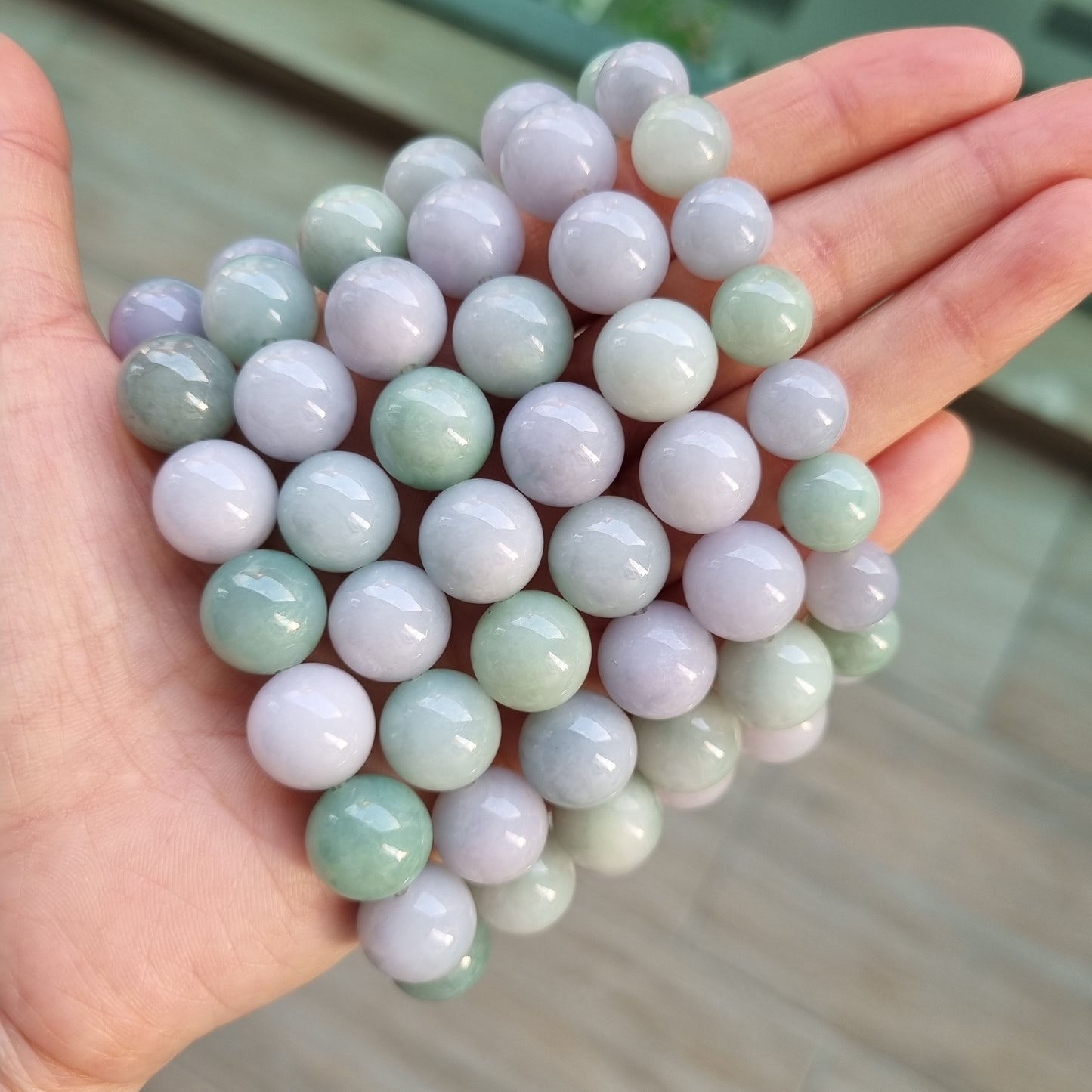Purple & Green Jadeite bracelets