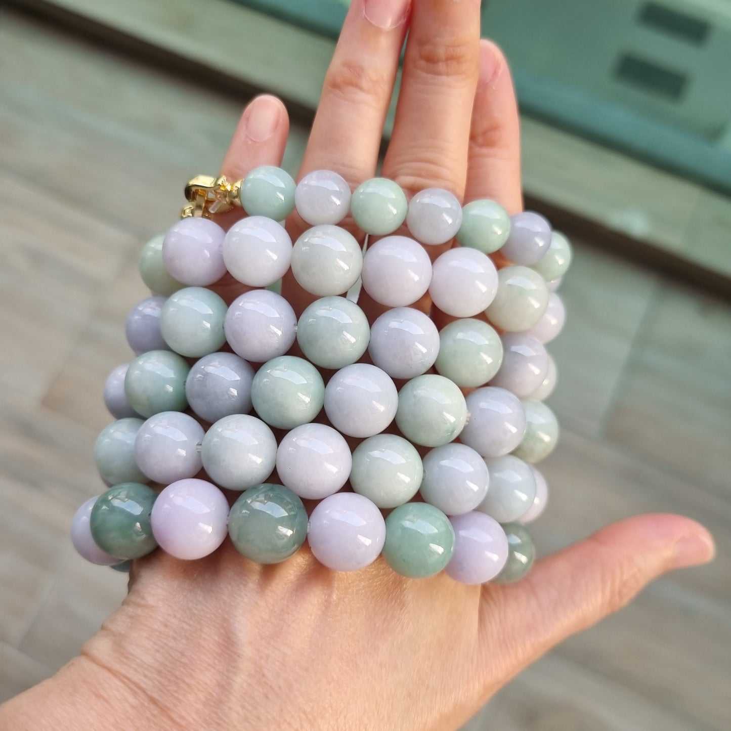 Purple & Green Jadeite bracelets