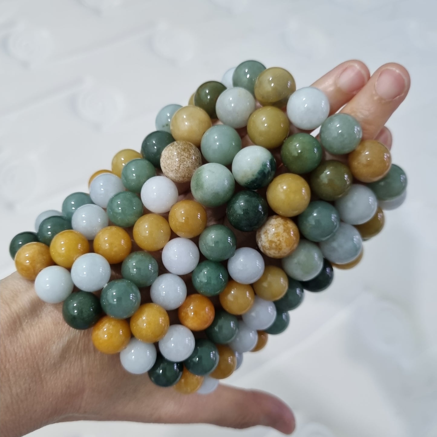 Certified Grade A Burmese Jadeite bracelets ( Mixed color )