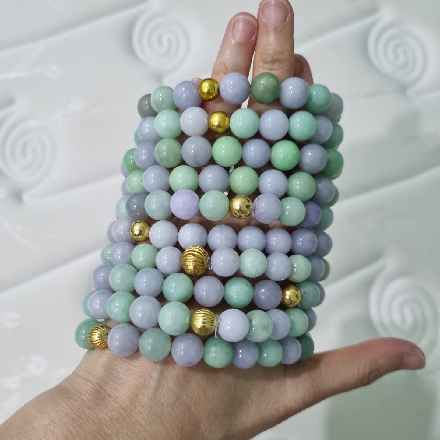 Certified Grade A Burmese Jadeite bracelets ( Mixed color )