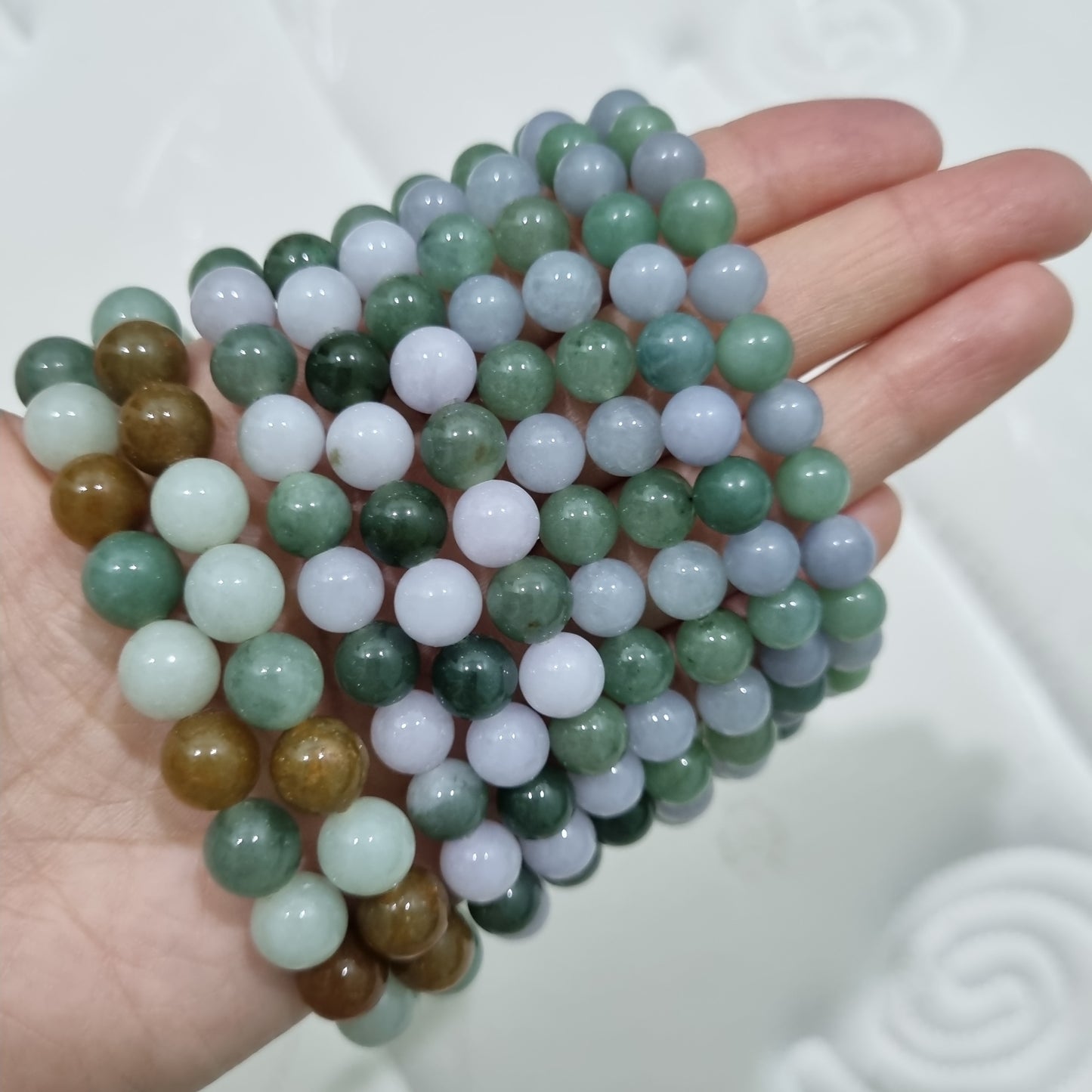 Certified Grade A Burmese Jadeite Bracelets ( Mixed color )