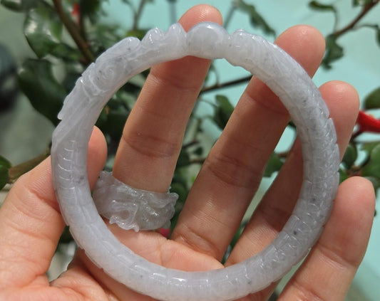 Certified Grade A Burmese Jadeite in dragon carving